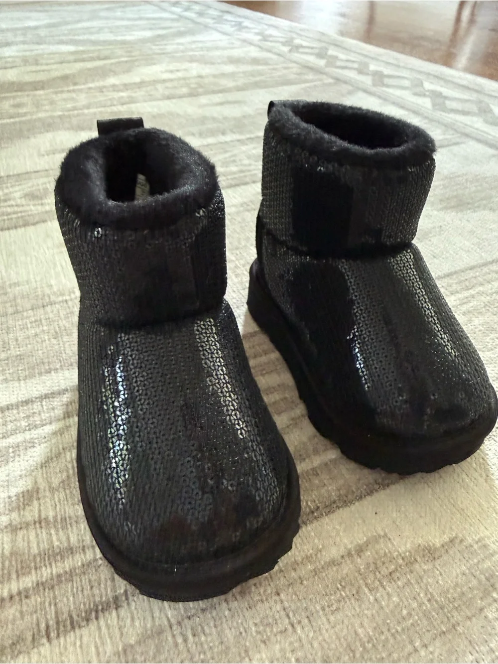 UGG Kids/Toddler Black Sequin Mini Boots